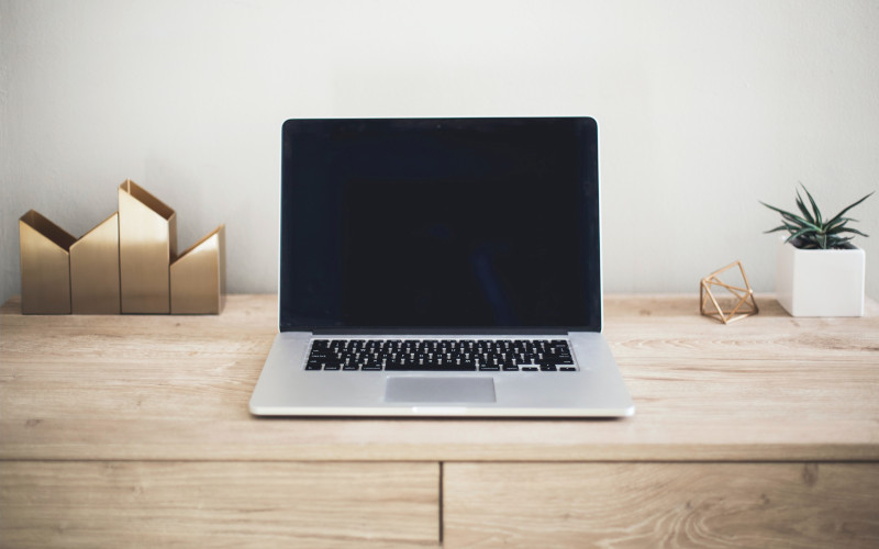 Computer sitting on a desk